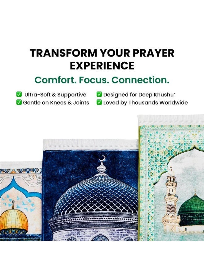 Sajada - Luxury Prayer Mat - Thick Foam, Extra Comfort Anti-Slip - 3D Mihrab - 70x120cm - Image 4