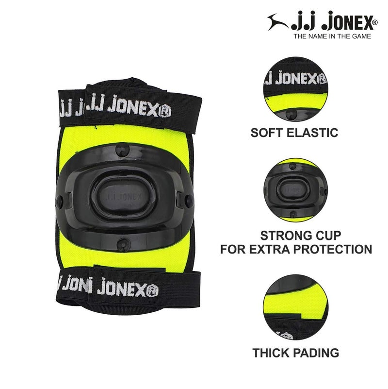 Jonex حماية التزلج JJ، مجموعة واقيات التزلج الوقائية | مجموعة حماية التزلج وركوب الدراجات | معدات متعددة الرياضات للأطفال من عمر 5-16 سنة، خوذة، واقيات كوع، واقيات ركب، وقفازات يد، أخضر، مقاس M - Image 2