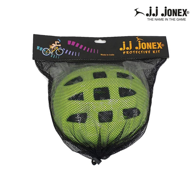 Jonex حماية التزلج JJ، مجموعة واقيات التزلج الوقائية | مجموعة حماية التزلج وركوب الدراجات | معدات متعددة الرياضات للأطفال من عمر 5-16 سنة، خوذة، واقيات كوع، واقيات ركب، وقفازات يد، أخضر، مقاس M - Image 4