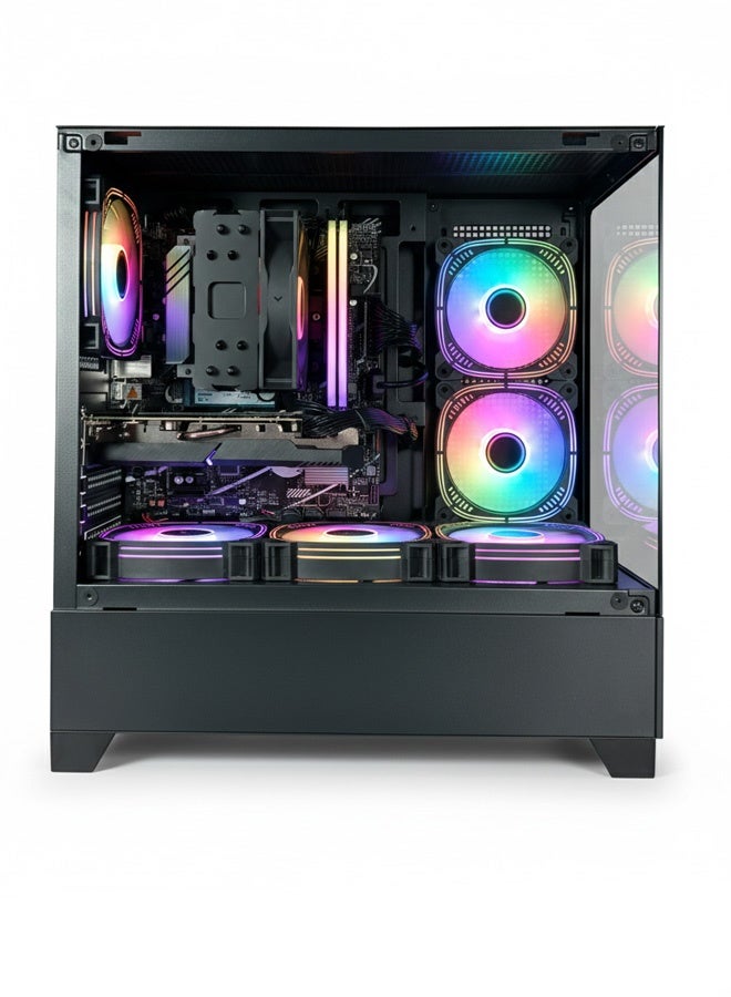 Game Sekret Apex Gaming PC - AMD Ryzen 5-5500 | AMD Radeon RX 580 8GB GPU | 16GB DDR4 RAM-500GB NVMe SSD | Air Cooler-B550 MB-500W 80+ PSU | WiFi-Bluetooth-Windows 11 Pro | Game Sekret Desktop Computer | 1 Year Warranty Black - Image 3