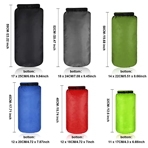Shappy 6 Pcs Waterproof Dry Bag Set Ultralight Stuff Sack 201510853L Backpacking Bag with Long Adjustable Strap Outdoor Keep Gear Dry Sack for Camping Kayaking Boating Hiking TravelMixed Colors - Image 3