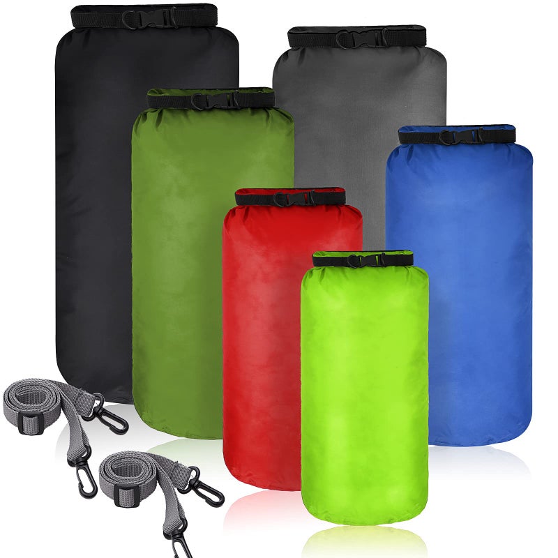 Shappy 6 Pcs Waterproof Dry Bag Set Ultralight Stuff Sack 201510853L Backpacking Bag with Long Adjustable Strap Outdoor Keep Gear Dry Sack for Camping Kayaking Boating Hiking TravelMixed Colors - Image 2