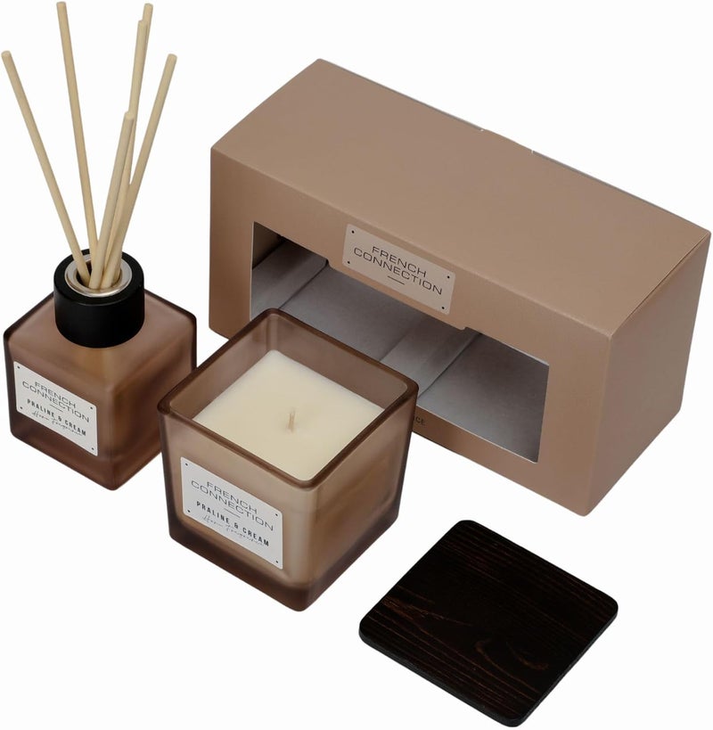 French Connection Praline & Cream Candle and Diffuser Set - Image 2