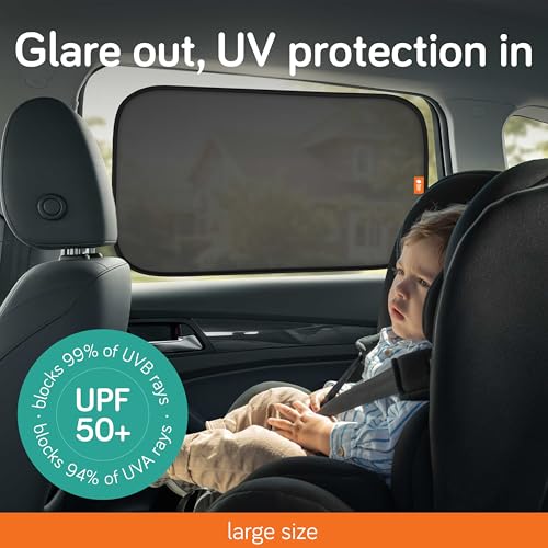 Baby Uma Car Window Shades (2 Pack) - 15.4″ x 25.8″, UPF 50+ Car Window Covers, 99% UVB + 94% UVA Protection, Static Cling Sun Shade with Travel Bag (Large) - Image 3