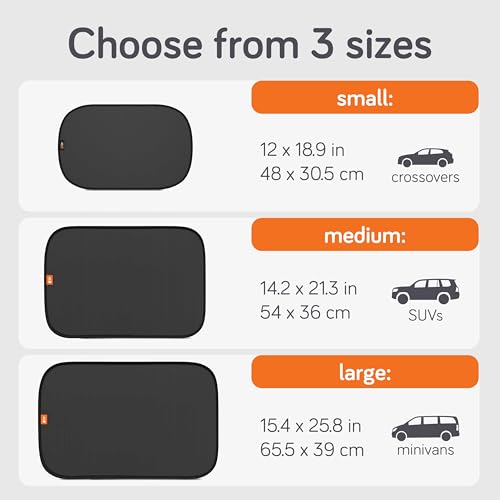 Baby Uma Car Window Shades (2 Pack) - 15.4″ x 25.8″, UPF 50+ Car Window Covers, 99% UVB + 94% UVA Protection, Static Cling Sun Shade with Travel Bag (Large) - Image 2