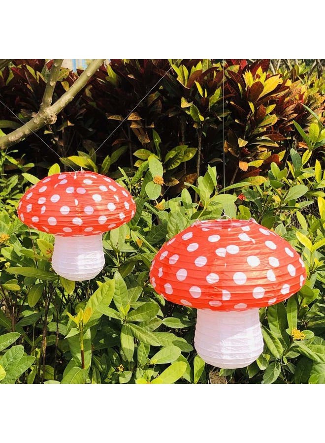 Lotus Mann 3Pcs Large Mushroom Paper Lanterns for Jungle Wonderland Themed Birthday Party Decor 3D Mushroom Ornament for Baby Shower Wedding - Image 2