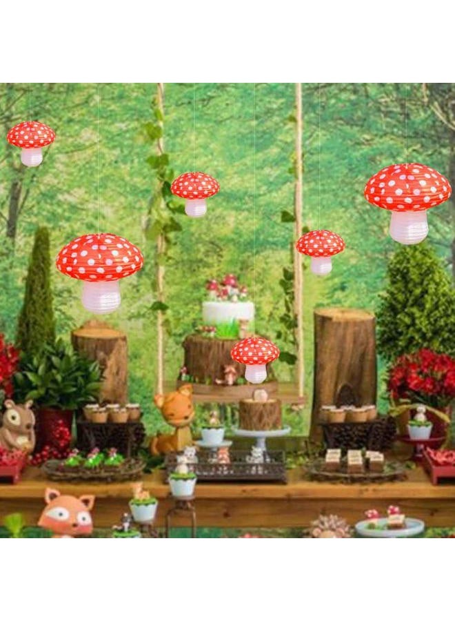 Lotus Mann 3Pcs Large Mushroom Paper Lanterns for Jungle Wonderland Themed Birthday Party Decor 3D Mushroom Ornament for Baby Shower Wedding - Image 4