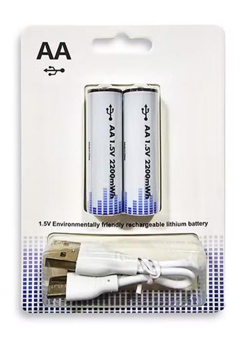 Lithium Rechargeable Battery Size AA For Remote / Camera / Toys Capacity 450 mWh Charging with USB Type C cable