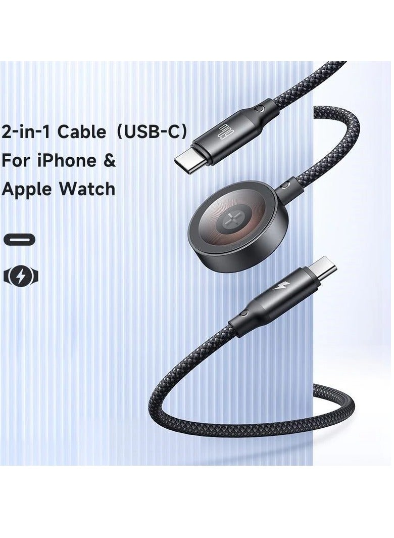 Mcdodo CA-2200 2in-1 USB-C cable + Apple Watch Charger 60W 1.2m - Image 2
