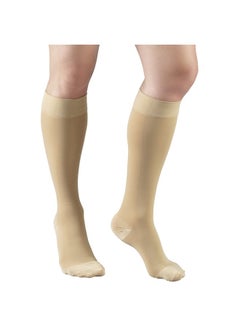 Truform 20-30 mmHg Compression Stockings for Men and Women, Knee High Length, Closed Toe, Beige, Medium  - Image 4