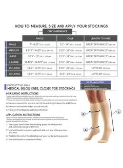 Truform 20-30 mmHg Compression Stockings for Men and Women, Knee High Length, Closed Toe, Beige, Medium  - Image 2