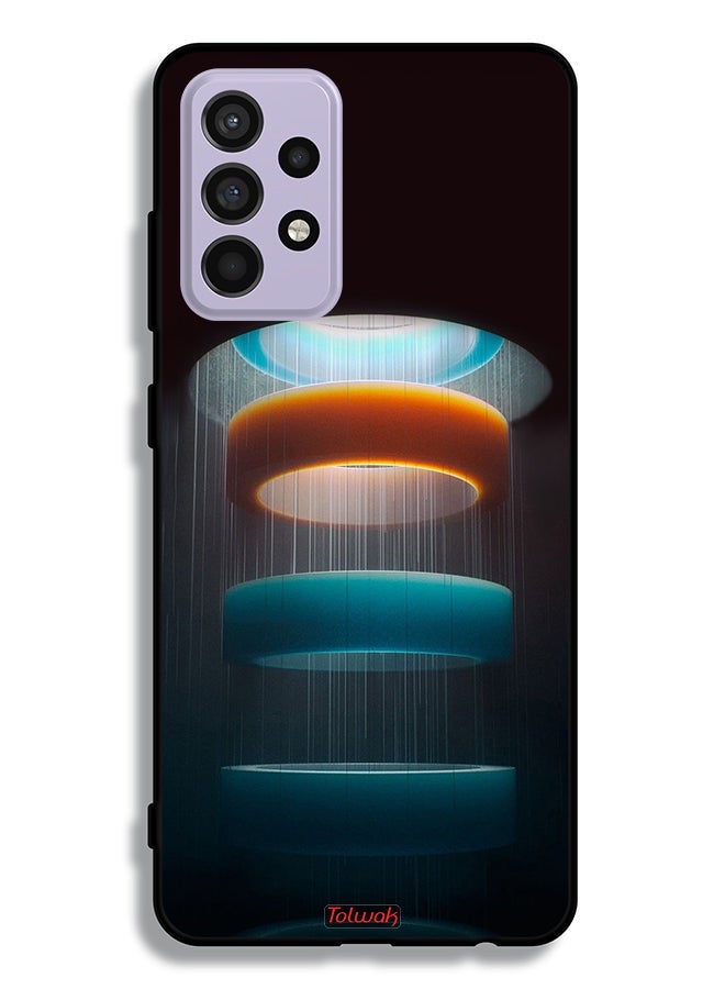 Tolwak Samsung Galaxy A52s 5G Protective Case Cover Rings Art Pattern - Image 1