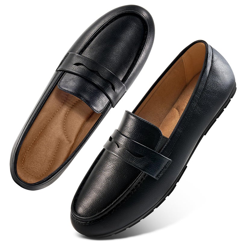 Ecetana Womens Loafers Slip On Shoes Comfortable Casual Penny Loafer Dressy Work Flats Moccasins for Business Driving Black - Image 1