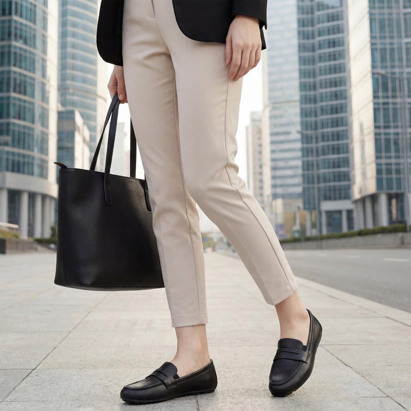 Ecetana Womens Loafers Slip On Shoes Comfortable Casual Penny Loafer Dressy Work Flats Moccasins for Business Driving Black - Image 3