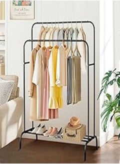 Generic Generic Metal Clothes Rack Multipurpose | Heavy Duty | Pair Clothes Rack Black | Shoe Storage and Accessories Storage | Bedroom Storage Organizer | Easy to Assemble - Generic 