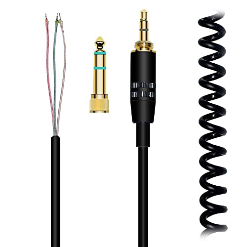 Koffmon ATH-M50 Replacement Extension Cord Spring Relief Coiled Audio Cable Compatible with Sony MDR-7506 MDR-V6 MDR-V600 MDR-V700 MDR-V900 and Audio Technica ATH-M50 ATH-M50s Headphones (Black) - Image 1
