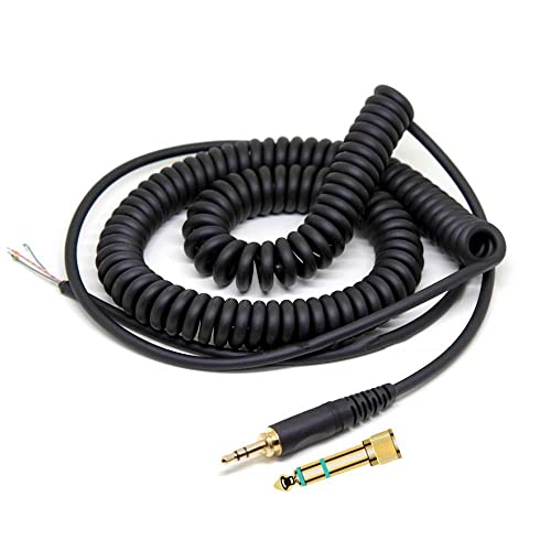 Koffmon ATH-M50 Replacement Extension Cord Spring Relief Coiled Audio Cable Compatible with Sony MDR-7506 MDR-V6 MDR-V600 MDR-V700 MDR-V900 and Audio Technica ATH-M50 ATH-M50s Headphones (Black) - Image 2