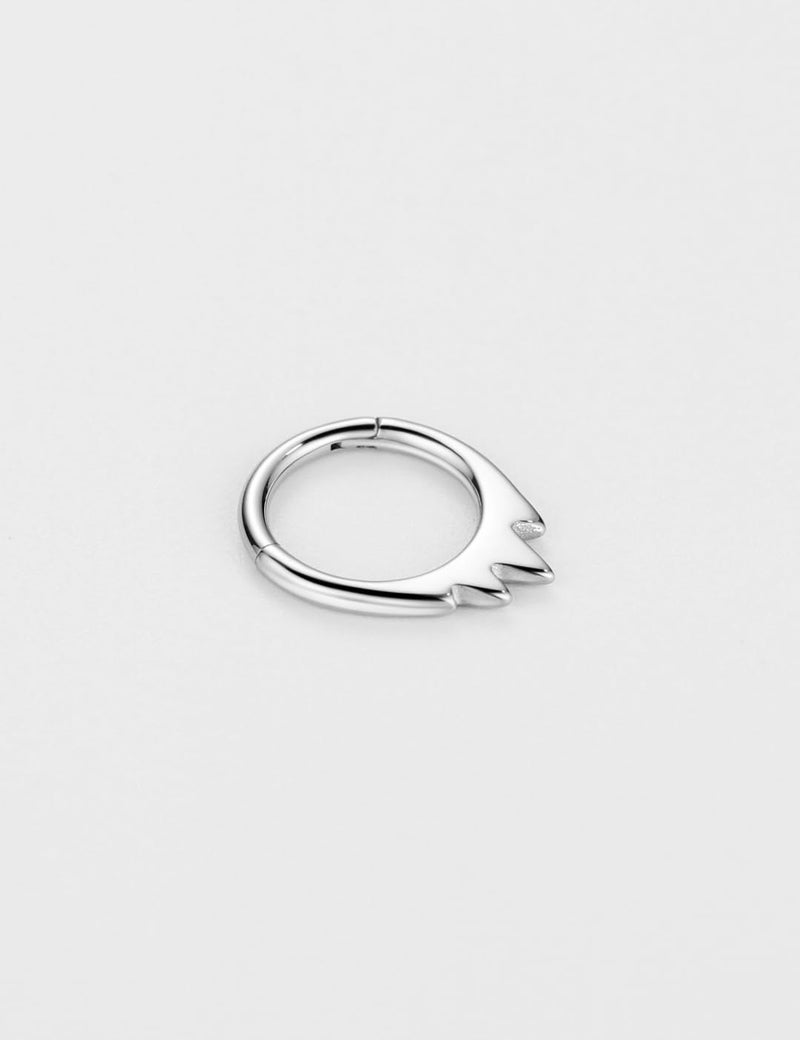 FANSING 316L Surgical Steel Flame Piercing Rings for Septum Piercing for Womens Hinged Teardrop Septum Jewelry 16g 8mm - Image 3