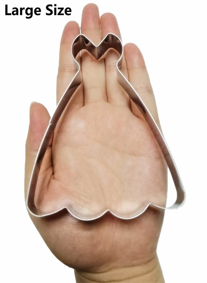 Comais Large Size Dress Shaped Cookie Cutter, Stainless Steel Strapless Princess Dress Wedding Dress Cookie Cutter, 4.3 Inches - Image 2