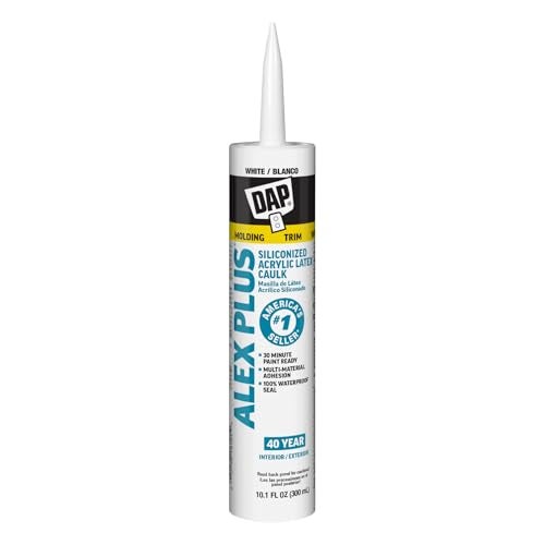 DAP Alex Plus Acrylic Latex Caulk, White, 10.1 Oz (7079818152) - Image 1