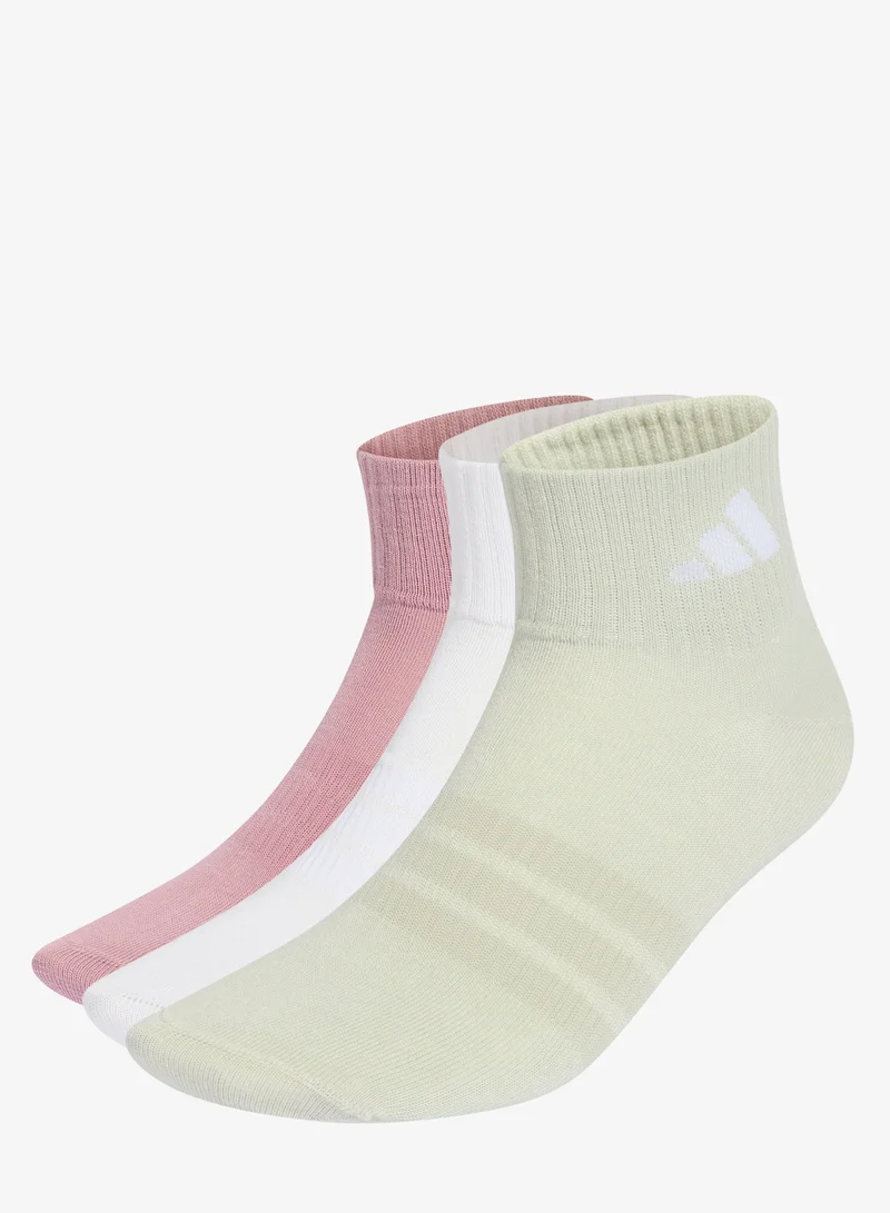 Adidas THIN&amp;LIGHT SPORTSWEAR ANKLE SOCKS 3 PAIR PACK