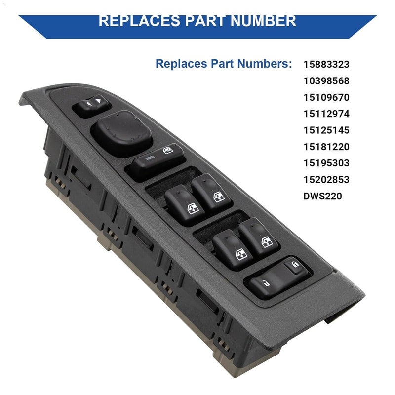 Power Window Switch Control Button Bezel Black Compatible with Chevrolet Silverado Avalanche Suburban Tahoe GMC Sierra Yukon Cadillac Escalade 2003 2007 - Image 4