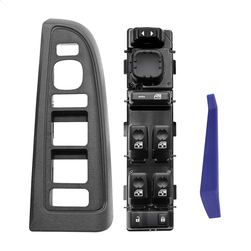 Power Window Switch Control Button Bezel Black Compatible with Chevrolet Silverado Avalanche Suburban Tahoe GMC Sierra Yukon Cadillac Escalade 2003 2007 - Image 2