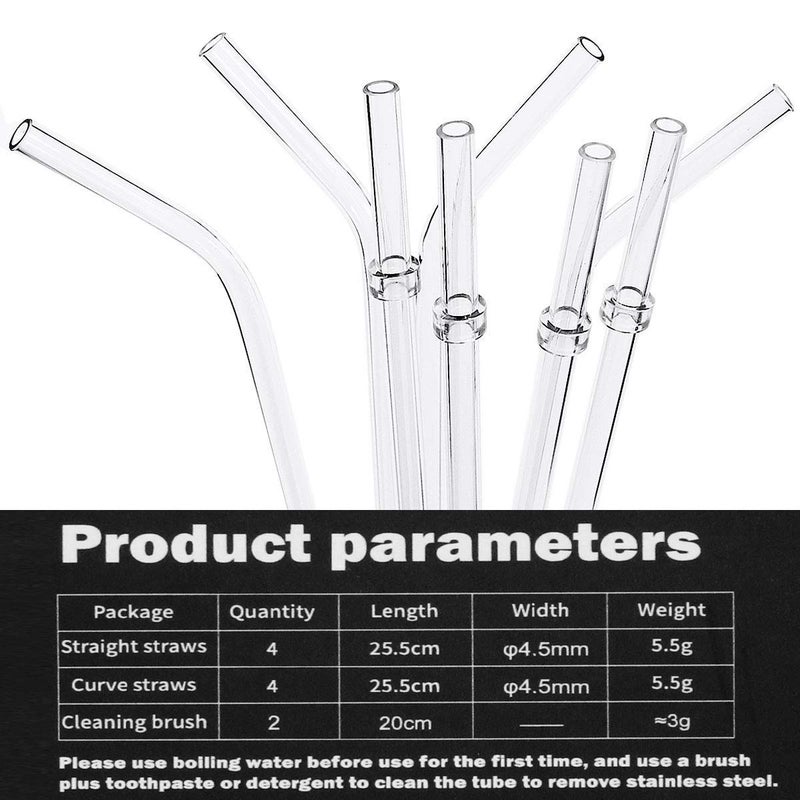 ZYTC Reusable Drinking Straws Long Clear Plastic Straws for 20 OZ & 30 OZ Yeti Ozark Trail Tumblers Set of 8 with Cleaning Brushes (Plastic Drinking straws-8pcs+2) - Image 3