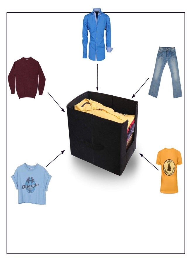 ABBASI | Non Woven Shirt Stacker Wardrobe Organizer Set | Black, Pack Of 2 - Image 2