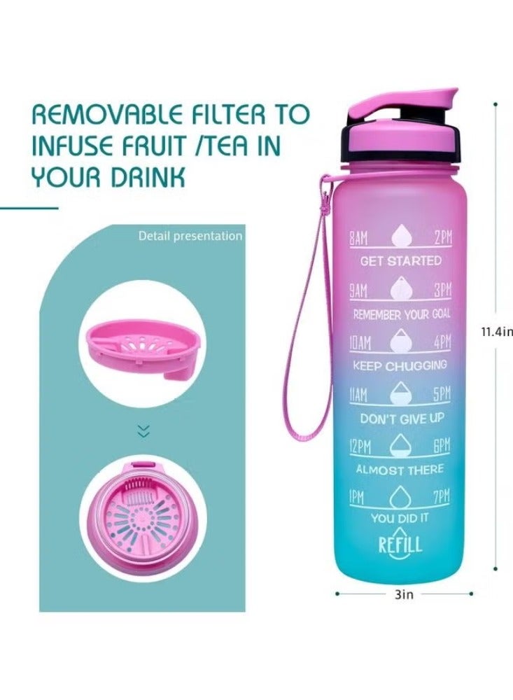 Dreamzon 1L Large Water Bottle with Motivational Time Marker - Image 3
