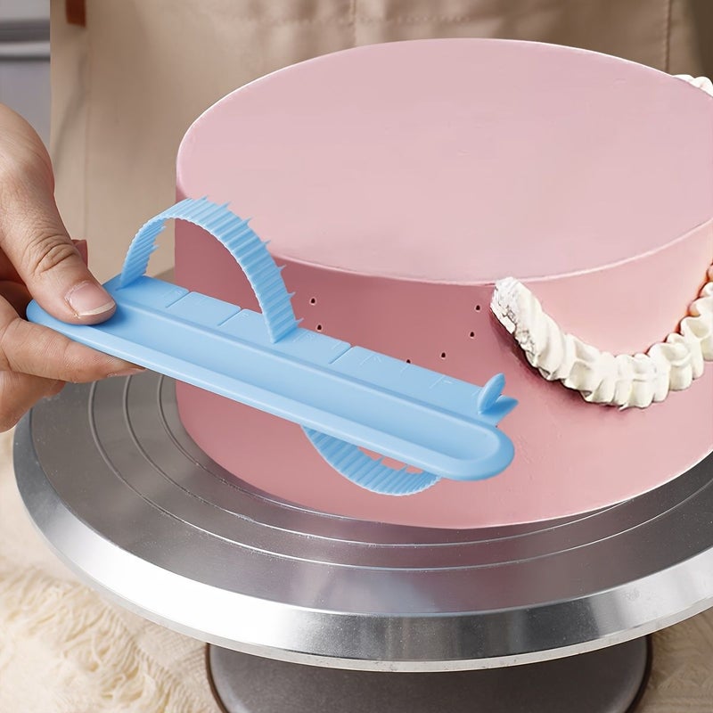 كعكة زرقاء أداة تزيين منحنية بمقياس مسطرة، قالب تزيين كريم، أداة خبز DIY. - Image 2