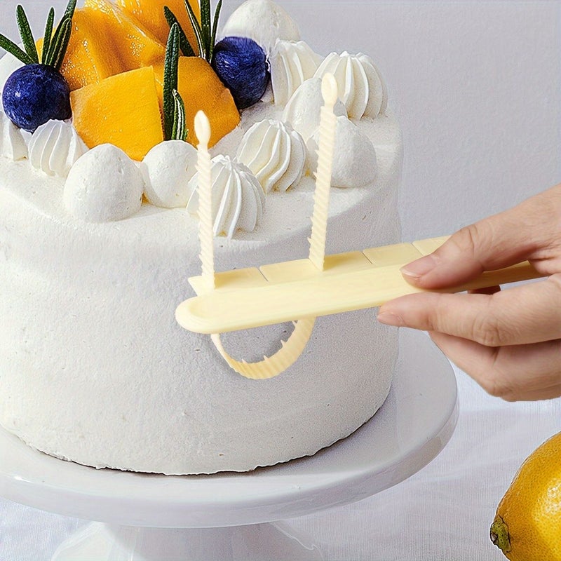 كعكة زرقاء أداة تزيين منحنية بمقياس مسطرة، قالب تزيين كريم، أداة خبز DIY. - Image 4