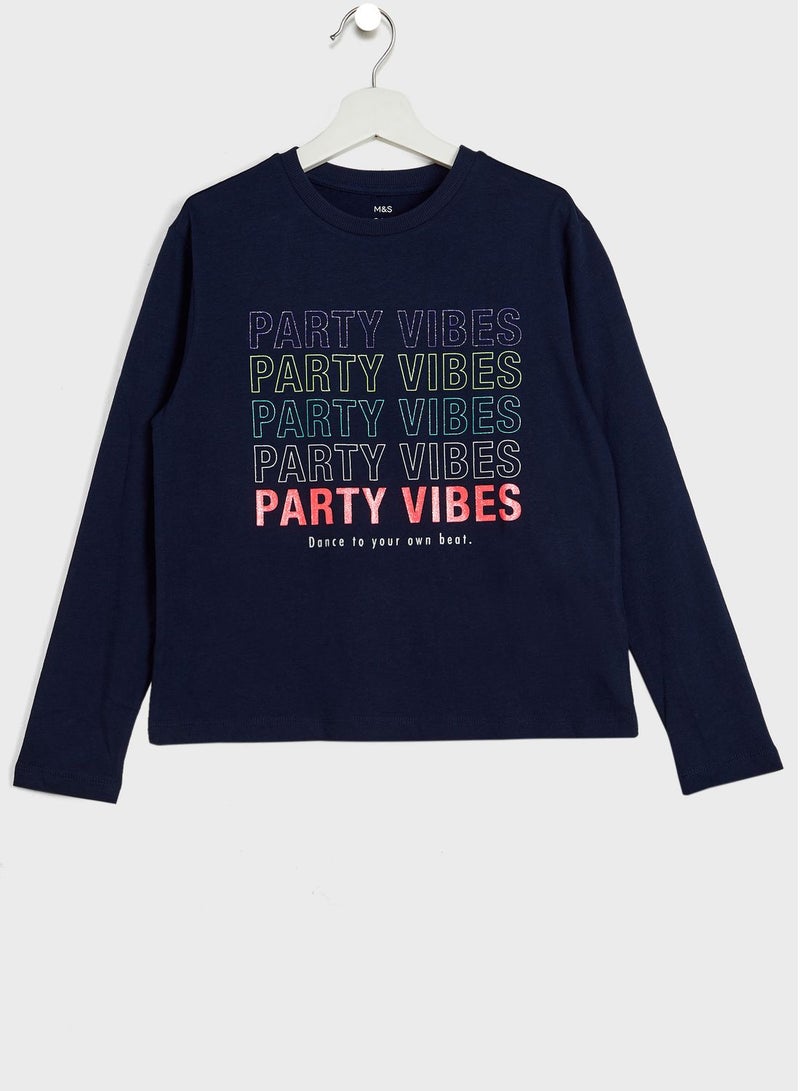 Marks & Spencer Kids Party Vibes T-Shirt - Image 1