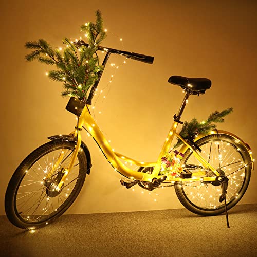 AMIR Solar String Lights Outdoor, 8 Modes Mini 39 Feet 120 LED Copper Wire Lights, Solar Powered Fairy Light, Waterproof Decoration Light for Garden Yard Party Wedding Christmas, Warm White - Image 4