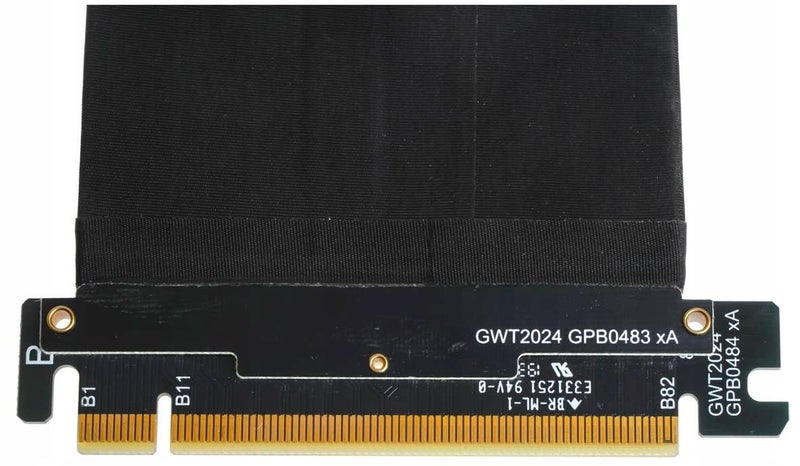 SaiRetail.Com PCIE 3.0 16x High Speed Flexible Extender Riser Cable Card Extension Port Adapter 300mm (90 Degree Angle Black, 30 CM) MSI P/N: K1C-1164004-V03 - Image 4