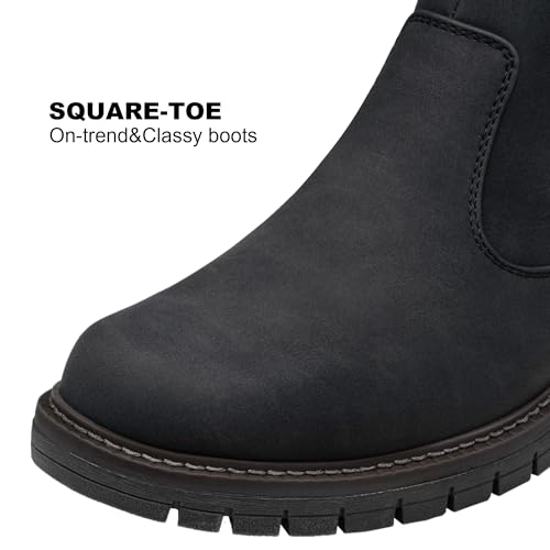 Jousen Mens Boots Retro Chelsea Boots Mens Casual Slip On Boots for Men(AMY8121A black 09) - Image 4