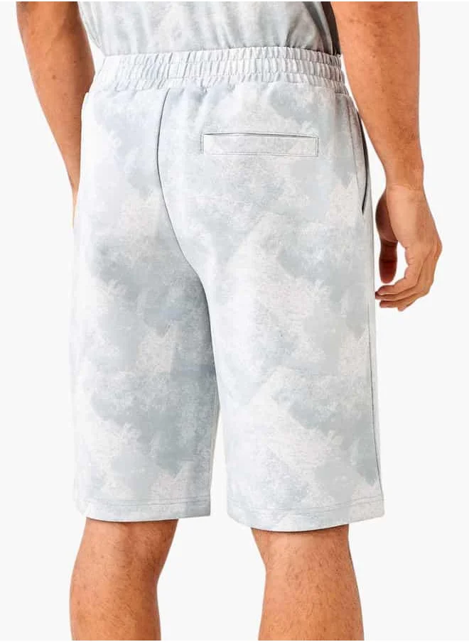 Kappa Kappa Printed Shorts with Drawstring Closure and Pockets
