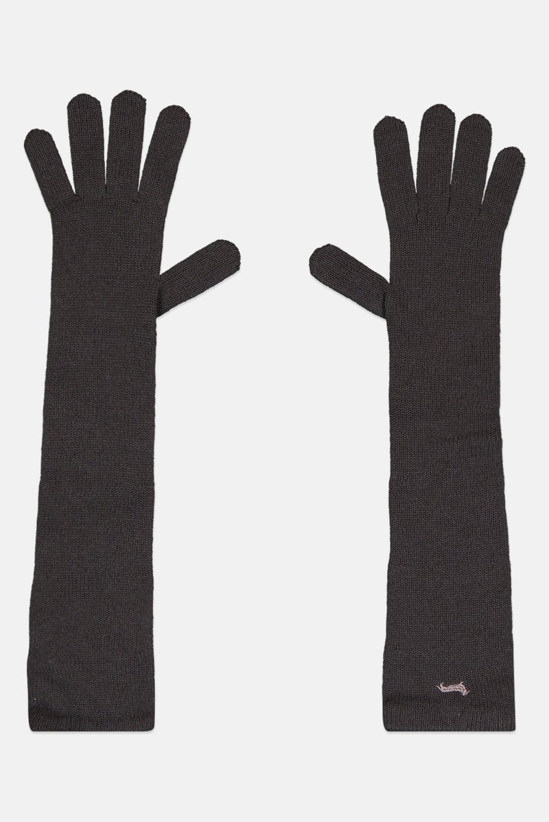 Harmont & Blaine Women 1 Pair Embroidered Logo Gloves, Grey - Image 1