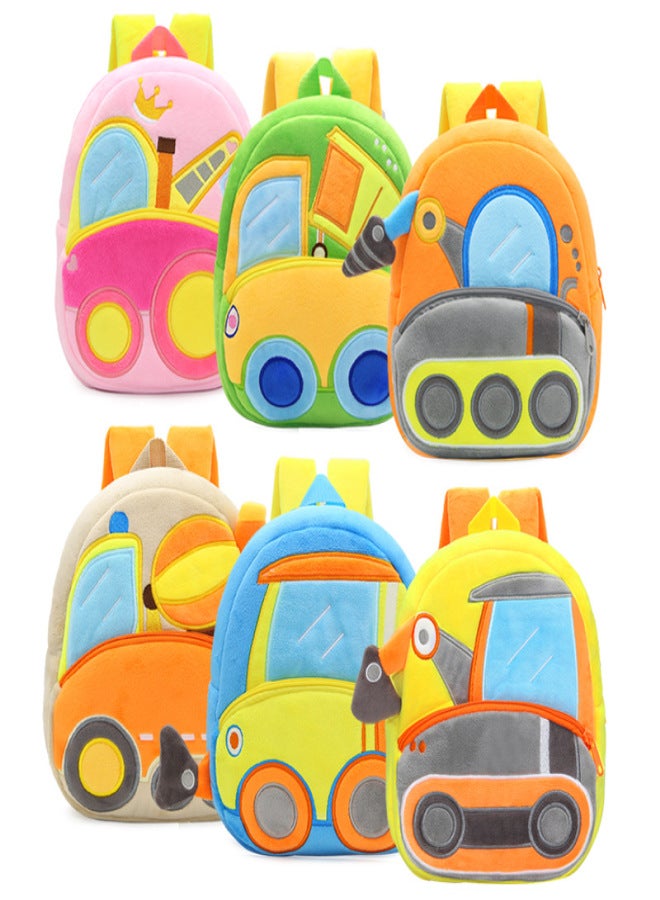 Engineering vehicle series cute children's schoolbag excavator backpack plush backpack 2-4 years old male and female toddler bag Engineering Vehicle - Drilling Rig - Image 2
