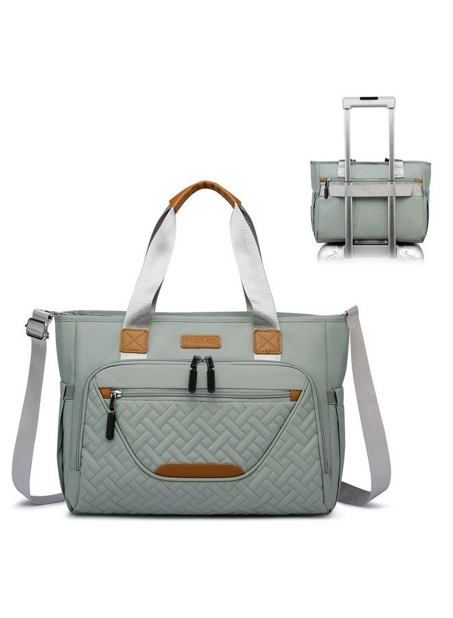 FHELAD Diaper Bag Tote, Baby Diaper Bag for Mom with 16" Laptop Compartment, Travel Diaper Bags for Easy to Carry of Wet Wipe & Bottles, Ideal for Baby Registry (Morandi Grey) - Image 1