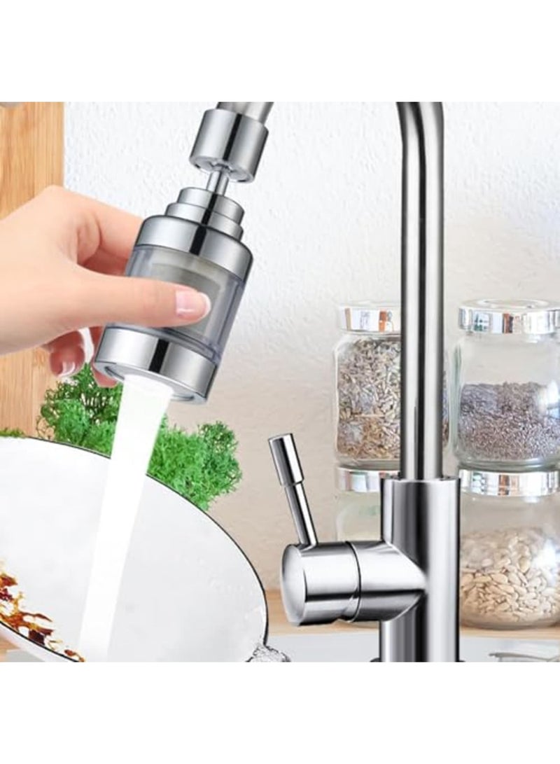 SYOSI 360° Rotating Water Filter Faucet with PP Cotton Cartridge - Stainless Steel Kitchen Sink Filter Tap Removes Impurities, Limescale for Clean Drinking Water - Easy Install for Home & Bathroom Use - Image 2