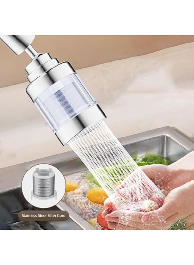 SYOSI 360° Rotating Water Filter Faucet with PP Cotton Cartridge - Stainless Steel Kitchen Sink Filter Tap Removes Impurities, Limescale for Clean Drinking Water - Easy Install for Home & Bathroom Use - Image 5