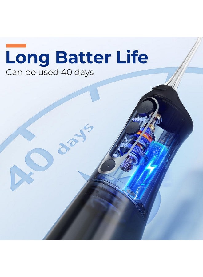 Bitvae C6 Water Dental Flosser For Teeth Pick, Cordless Flosser For Travel With 6 Jet Tips, 3 Modes 5 Intensities, Ipx7 Waterproof Portable & Rechargeable Oral Irrigator Cleaner, Black - Image 2