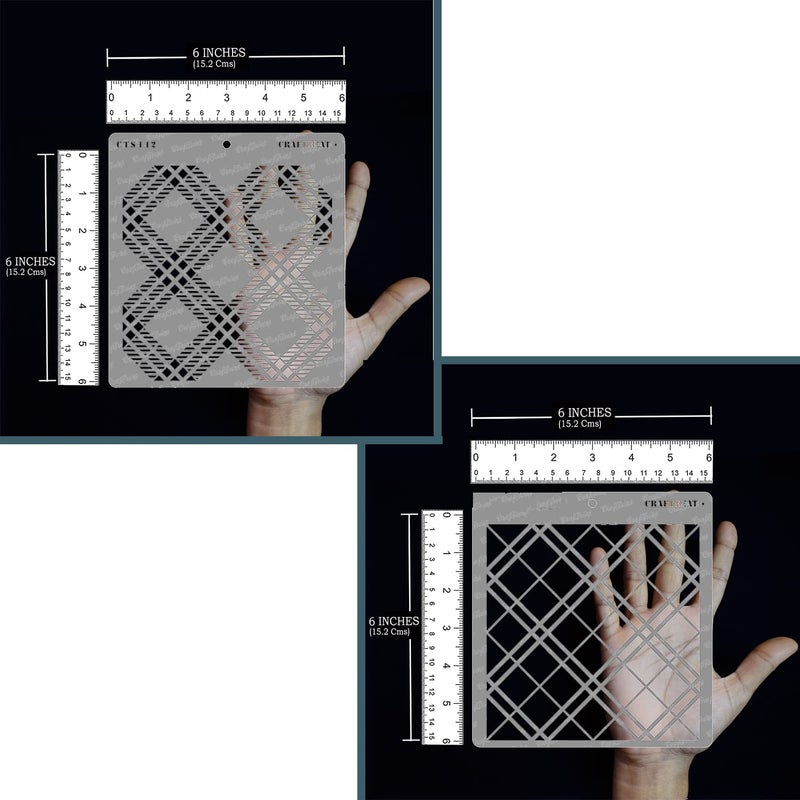 CrafTreat Plaid Stencil for Craft and Art - 2 Step Plaid - Size: 6X6 Inches - Layered Stencils - Pattern Work Stencils for Painting - Background Stencils for Art - Stencils for Background - Image 3