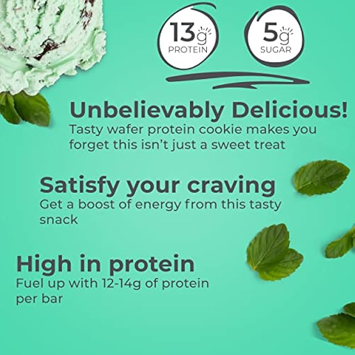 Power Crunch Protein Wafer Bars, High Protein Snacks with Delicious Taste, Chocolate Mint, 1.4 Ounce (12 Count) - Image 2