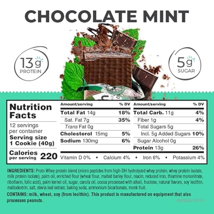 Power Crunch Protein Wafer Bars, High Protein Snacks with Delicious Taste, Chocolate Mint, 1.4 Ounce (12 Count) - Image 3