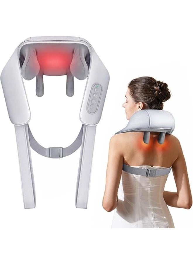 Neck & Back Massager with Heating – 5D Cervical Deep Tissue Electric Wearable Massage Device for Neck, Shoulders & Back Pain Relief - Image 1