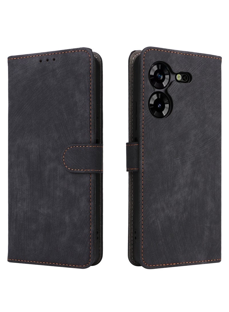 For Tecno Pova 5 4G Flip Cover, Nti-Theft Brush RFID Leather Magnetic Adsorption Shockproof Wallet Case  - Image 2