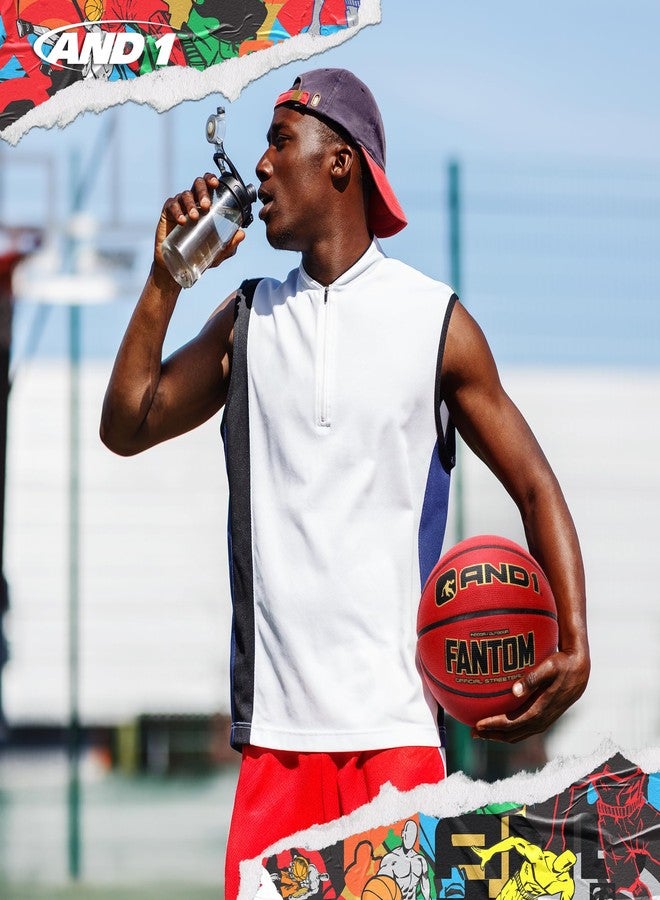 AND1 Fantom Rubber Basketball: Official Regulation Size 7 (29.5 inches) - Deep Channel Construction Streetball, Made for Indoor Outdoor Basketball Games,Burgundy - Image 3
