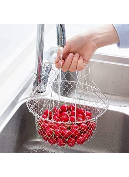 FAGVA FAGVA Chef Foldable Steam Basket Collapsible Deep Frying Basket  - Image 2